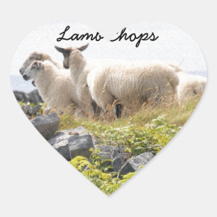 Sticker Cœur Conceptions originales - Moutons dans un champ