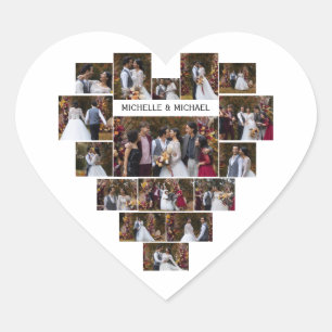 Sticker Cœur Concevez Votre Propre Collage De Photos En Forme D