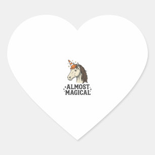 Sticker Cœur Cône de licorne presque magique T-Shir graphique v