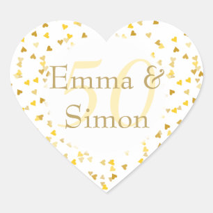 Sticker Cœur Confetti du 50e anniversaire du Mariage