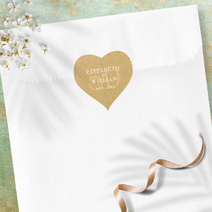 Sticker Cœur Confettis de poussière d'or pour 50e anniversaire