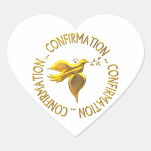 Sticker Cœur Confirmation en or et Holy Spirit