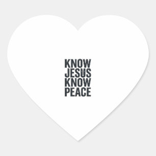 Sticker Cœur Connaître Jésus Connaître la Paix Typographie Chré