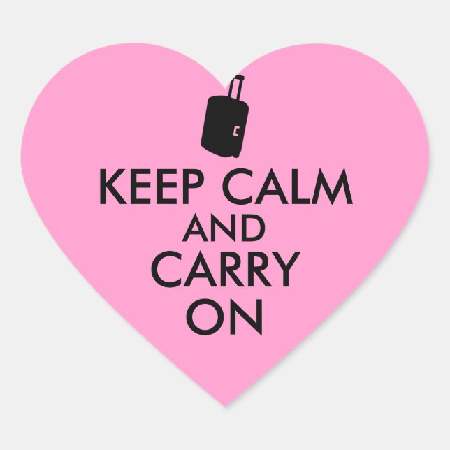 Sticker Cœur Conserver le calme et continuer sur le voyage Pers (Devant)