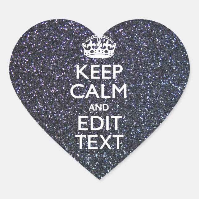 Sticker Cœur Conserver le calme et votre texte sur le style de  (Devant)