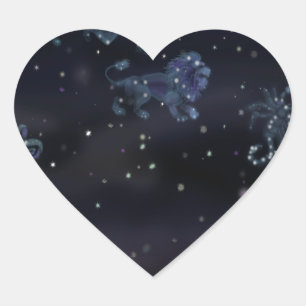 Sticker Cœur Constellations