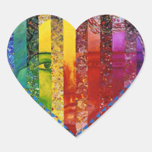 Sticker Cœur Conundrum I - Abstraite déesse de la femme arc-en-