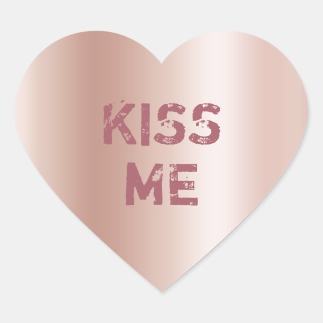 Sticker Cœur Conversation de l'Ombre d'or Rose Pastel (Devant)