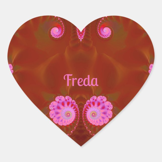 Sticker Cœur COOL FREDA ! ~ PINK SPIN ~ Design lumineux ~ (Devant)