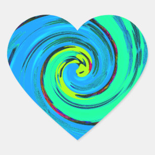 Sticker Cœur Cool I Love Hawaii : motif de design Pop Art flora