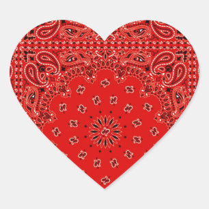 Sticker Cœur Copie occidentale rouge d'écharpe de Bandana de