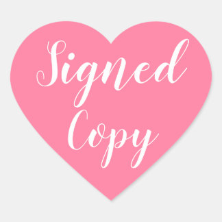 Sticker Cœur Copie signée Romance Auteur Écrivain rose