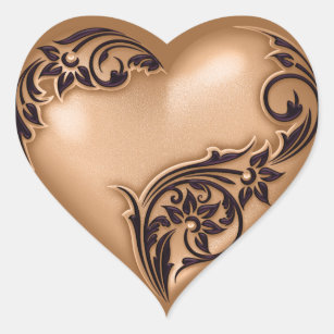 Sticker Cœur Copper de poupée de coeur avec noir