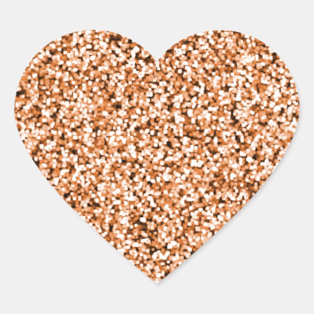 Sticker Cœur Copper Faux Glitter (Devant)