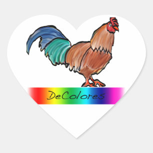 Sticker Cœur Coq de DeColores