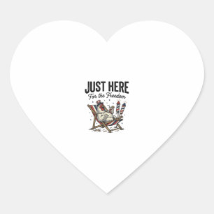 Sticker Cœur Coq de la Liberté Drôle Vintage Chemise Patriotiqu