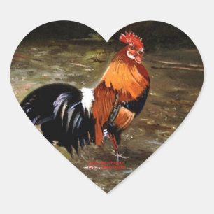 Sticker Cœur Coq/Gaulois/Rooster
