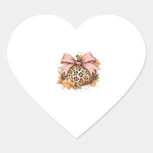 Sticker Cœur Coquette Leopard Citrouille avec cou rose - Glam F