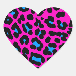 Sticker Cœur Corey Tiger 80s Leopard Spots (rose)