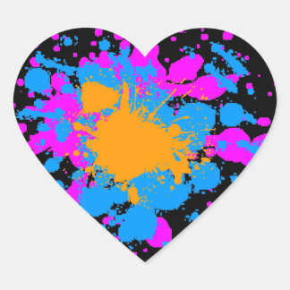 Sticker Cœur Corey Tiger 80s Splatter Paint