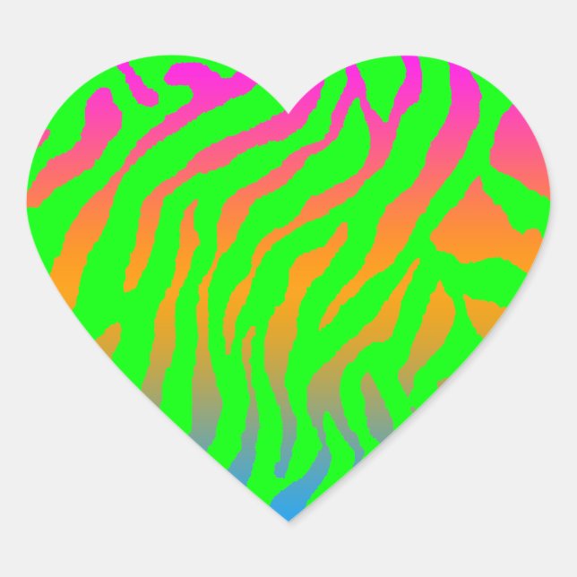 Sticker Cœur Corey Tiger 80s Tiger Stripes (Devant)
