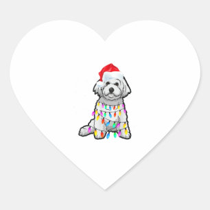 Sticker Cœur Correspondance Pyjama T Chemise Bichon Frise Chien