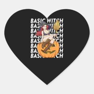 Sticker Cœur Costume basique de sorcière d'Halloween drôle Sarc