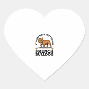 Sticker Cœur Costume de Halloween pour Bulldog français Citroui