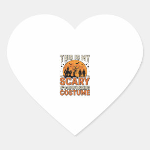 Sticker Cœur Costume de menuiserie effrayant Halloween Design V