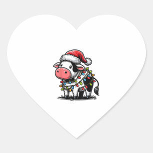Sticker Cœur Costume De Noël De Vache Pour Enfants