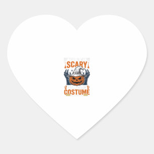 Sticker Cœur Costume d'Halloween effrayant Chapeau de sorcière