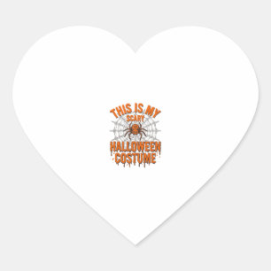Sticker Cœur Costume d'Halloween effrayant Toile d'araignée Des
