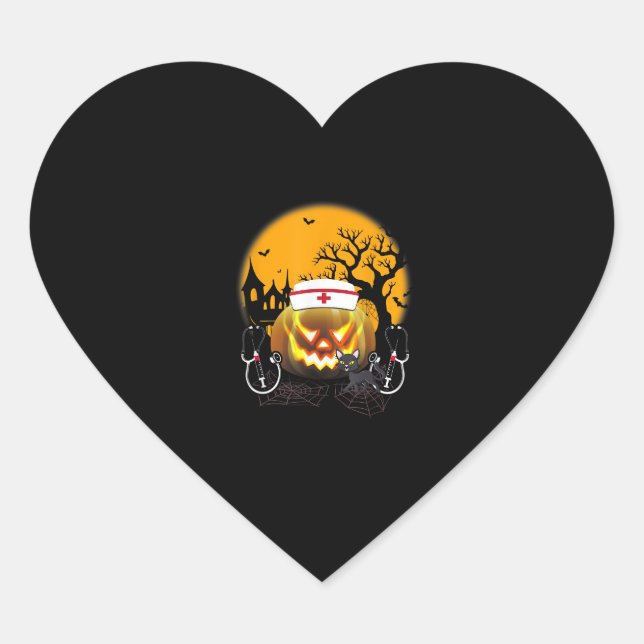 Sticker Cœur Costume d'infirmière mignonne Halloween Stethoscop (Devant)