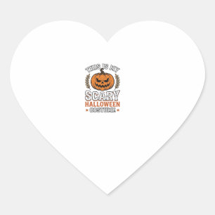 Sticker Cœur Costume Halloween effrayant Citrouille Dessin Vect