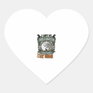 Sticker Cœur Costume Halloween Gauche Arbre Chat Citrouilles_1
