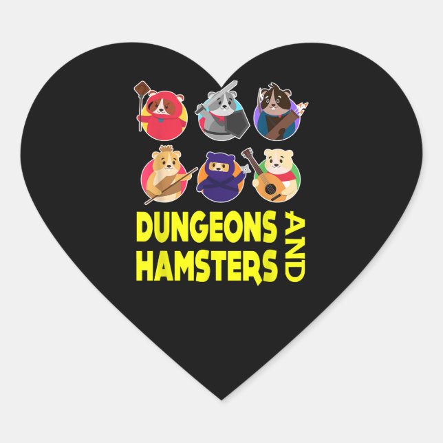 Sticker Cœur Costume Hamster Drôle Cadeaux (Devant)