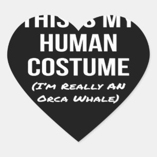 Sticker Cœur costume humain im an orca baleine halloween cospla