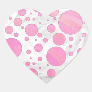 Sticker Cœur Coton Bonbon Pink Polka Dot