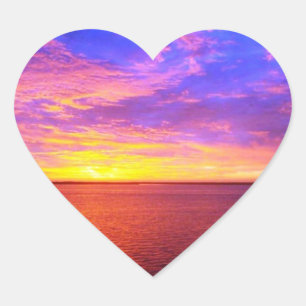 Sticker Coeur Coucher De Soleil