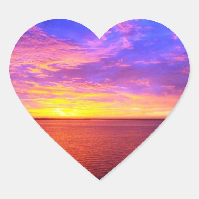 Sticker Coeur Coucher De Soleil (Devant)