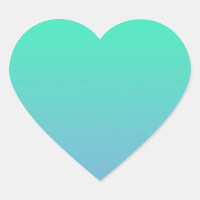 Sticker Cœur Couleur Bleu Vert (Devant)