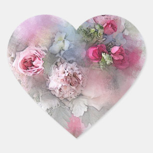 Sticker Cœur Couleur d'eau couleur rouge rose personnalisée Mod