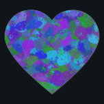 Sticker Cœur Couleur du peacock<br><div class="desc">L'art abstrait violet,  bleu et vert a commencé comme une photo des plumes colorées d'un paon et s'est transformé en ce design graphique époustouflant. Par celeste@khoncepts.com #pakcouleurs #purplegreenandblue</div>