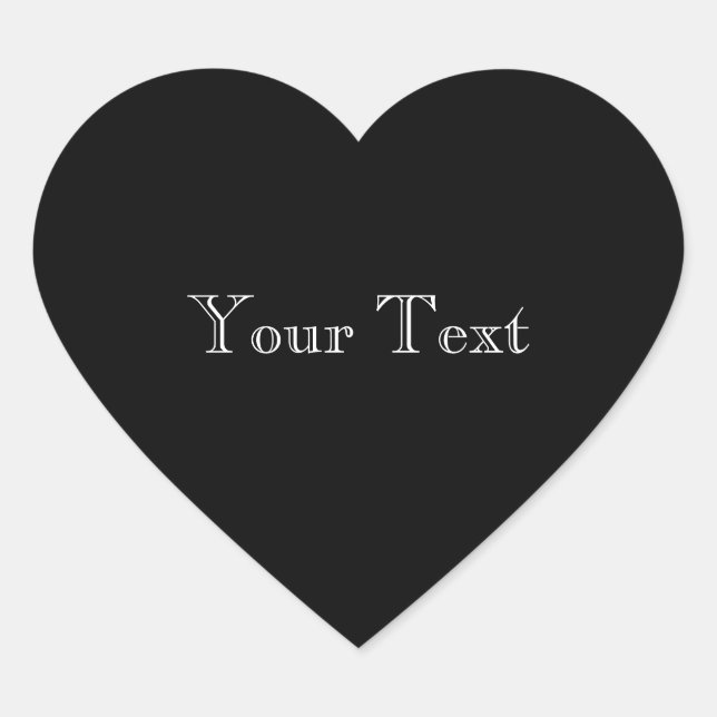 Sticker Cœur Couleur noire solide (Devant)