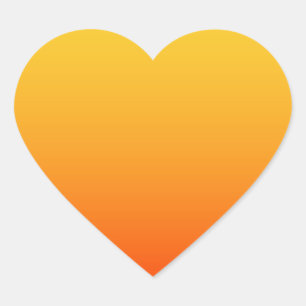 Sticker Cœur Couleur Orange Jaune