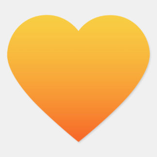 Sticker Cœur Couleur Orange Jaune