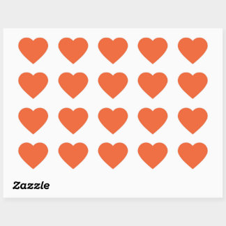Sticker Cœur Couleur uni rouge exotique orange