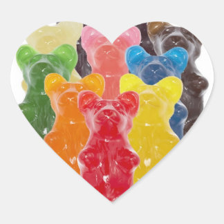 Sticker Cœur couleurs arc-en-ciel bonbon amant guman ours