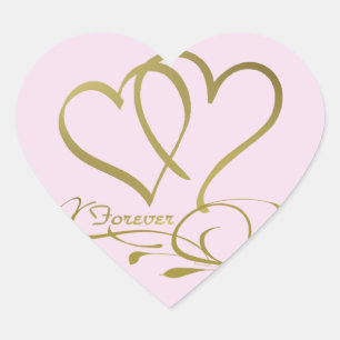 Sticker Cœur Couleurs de fond modifiables Forever Hearts Gold