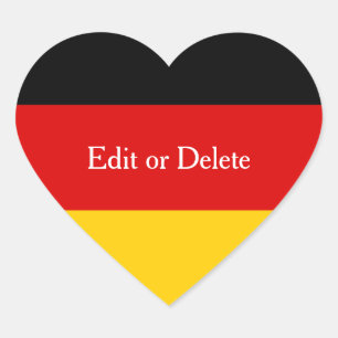 Sticker Cœur Couleurs du drapeau allemand Noir Rouge Or personn